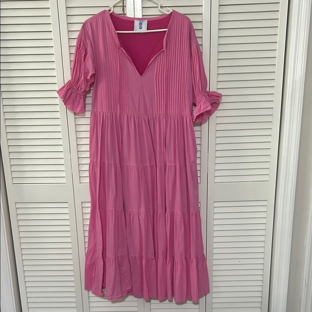 Elegant Pink Midi Dress